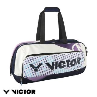 【VICTOR 勝利體育】矩形包 羽球拍包(BR9613 AJ 亮白/暗紫色)