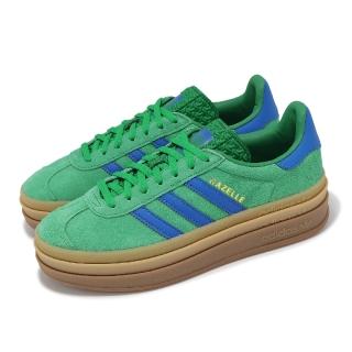 【adidas 愛迪達】休閒鞋 Gazelle Bold W 女鞋 綠 藍 厚底 增高 拼接 復古 麂皮 愛迪達(IE1370)
