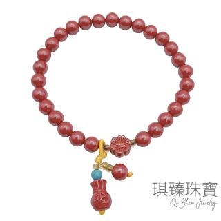 【琪臻珠寶】硃砂圓珠造型手鍊(帝王砂 6mm 手工特製 福袋 母親節禮物)
