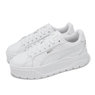 【PUMA】休閒鞋 Karmen II L 女鞋 白 皮革 厚底 增高 全白 小白鞋(397456-02)