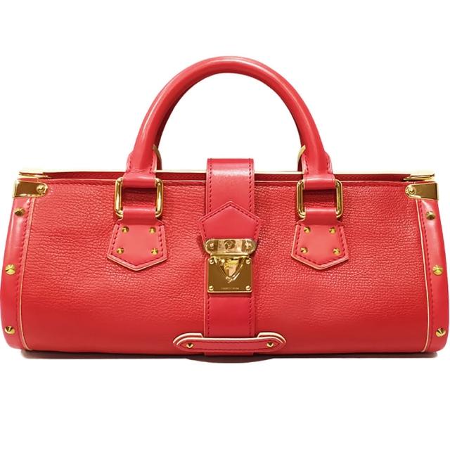 【Louis Vuitton 路易威登】M91853 經典限量Epanoui suhali系列山羊皮鉚釘金色壓釦手提包(展示品-紅色)