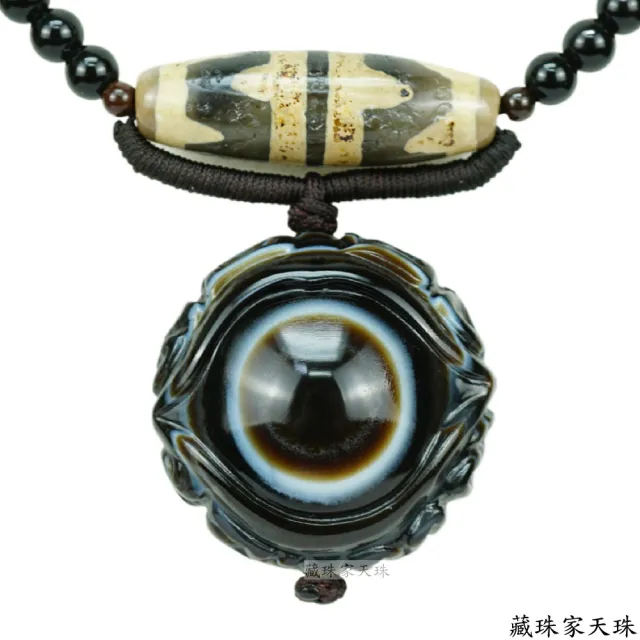 【藏珠家】精品38mm財咒天眼+大手印 天眼天珠項鍊