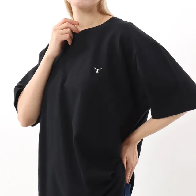【Hanes】官方直營-BEEFY-T系列 刺繡布章短袖TEE內衣 經典設計款(黑色)