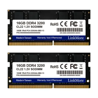 【LinkMore】DDR4 3200 32GB(16GBx2筆記型記憶體 2入組/NB專用)