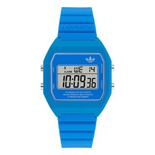 【adidas 愛迪達】DIGITAL TWO 經典復古電子錶款 AOST23559 藍 36mm