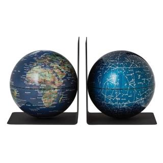【Troika】BOOKGLOBE 磁性書檔地球儀組(直徑13cm/1組2入)