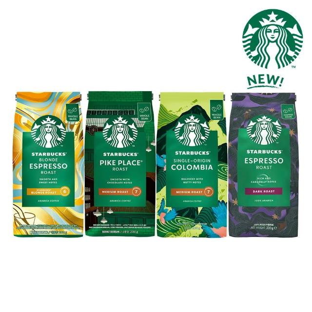 即期品【STARBUCKS 星巴克】精選咖啡豆4包組200g/包