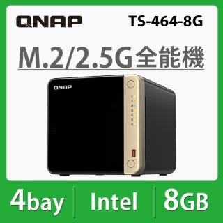 【QNAP 威聯通】搭希捷 4TB x2 ★ TS-464-8G 4Bay NAS 網路儲存伺服器