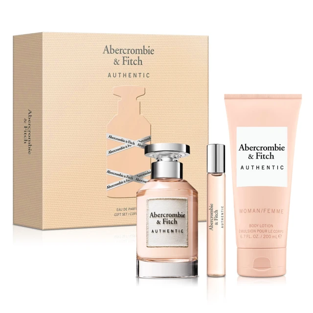 Abercrombie & Fitch 真我女性淡香精禮盒-淡香精100ml+小香15ml+身體乳200ml(專櫃公司貨)