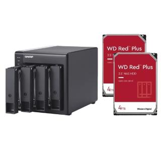 【QNAP 威聯通】搭WD 4TB x2 ★ TR-004 4Bay RAID 磁碟陣列外接盒