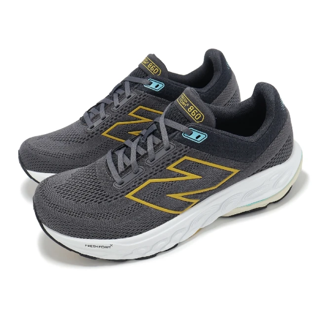 NEW BALANCE 慢跑鞋 Fresh Foam X 860 V14 2E 男鞋 寬楦 灰 黃 緩衝 運動鞋 NB(M860A14-2E)