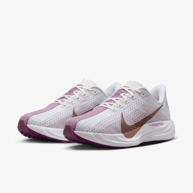 NIKE 耐吉 慢跑鞋 Wmns Pegasus Plus 女鞋 白 紫 氣墊 緩震 針織 運動鞋(FQ7261-108)