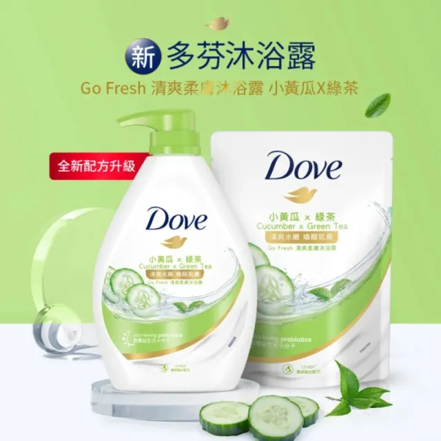 【Dove 多芬】滋養gofresh系列柔膚沐浴乳補充包580g(滋養柔嫩/舒敏溫和/清爽水嫩/桃悅水透)