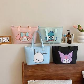 【SANRIO 三麗鷗】可愛大頭像造型大容量手提袋單肩手提包托特包-酷洛米/美樂蒂/帕洽狗(campai