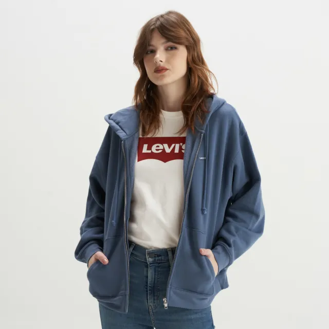 【LEVIS】女款 長袖LOGO連帽外套 熱賣單品 A5945-0006