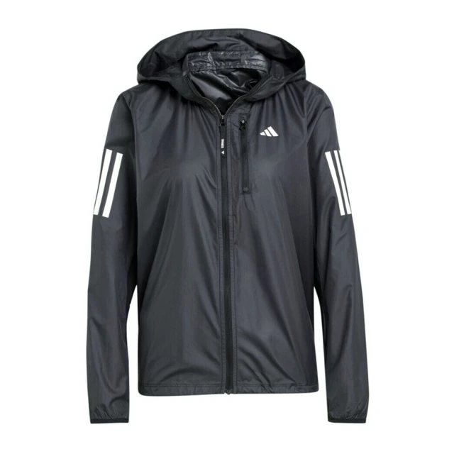 adidas 愛迪達 OTR B JKT 女 連帽 外套 風衣 運動 慢跑 路跑 訓練 反光 愛迪達 黑銀(IN1576)