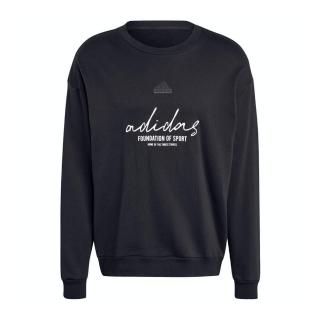【adidas 愛迪達】BL FT CRW Q3 男 長袖 上衣 大學T 運動 休閒 寬鬆 棉質 舒適 黑(IW3542)