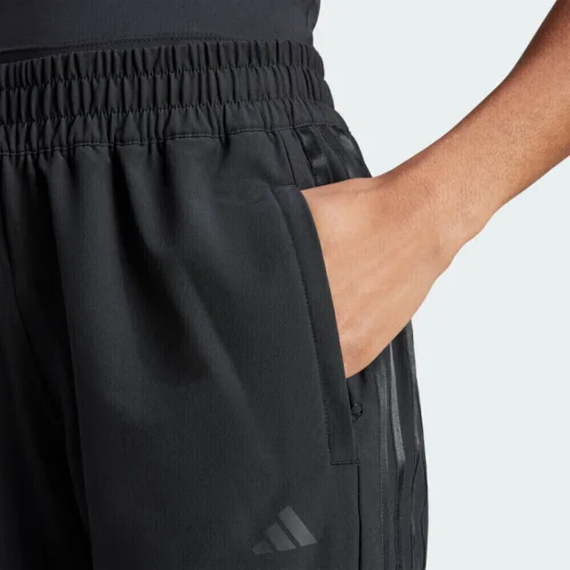 【adidas 愛迪達】Pacer WVN Pant 女 長褲 運動 訓練 健身 中腰 吸濕排汗 拉鍊口袋 黑(IK5471)