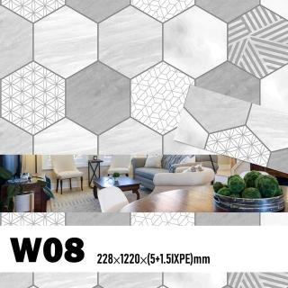 【山井】SPC卡扣地板花磚系列-0.51坪/件-6.5mm厚含靜音墊-W08(產品有分A、B箱-需最少A、B各1箱起訂)