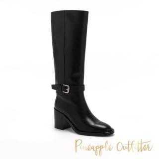 【Pineapple Outfitter】BECHOR-1 素麵皮帶釦飾長靴(黑色)
