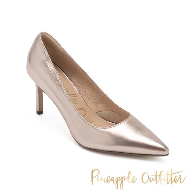 【Pineapple Outfitter】PHUOC 金屬感真皮尖頭高跟鞋(銅色)