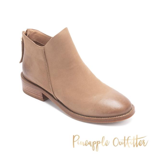 【Pineapple Outfitter】BERGER 英倫風帥氣低跟短靴(卡其色)