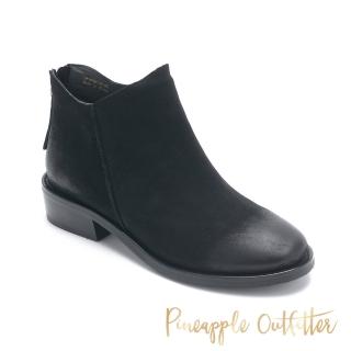 【Pineapple Outfitter】BERGER 英倫風帥氣低跟短靴(黑色)