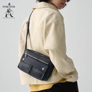 【PORTER INTERNATIONAL】質感跳色MILLY雙層斜揹包-S(藍)