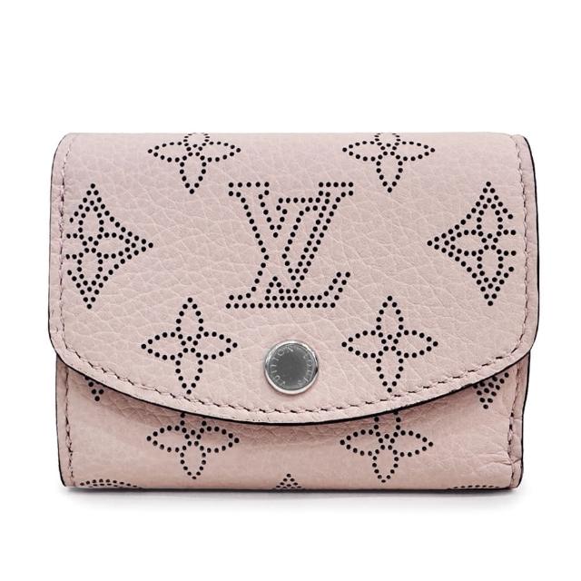 【Louis Vuitton 路易威登】M82795 經典Monogram打孔通花Iris XS系列Mahina小牛皮三折錢包短夾(粉色)