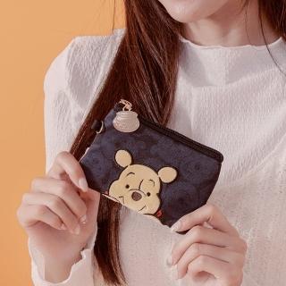 【PARTAKE】Disney-小熊維尼萌萌頭-票卡零錢包-黑(PTD23-E5-21BK)