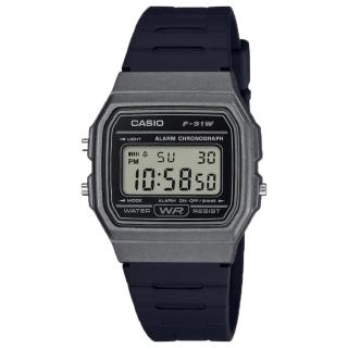 【CASIO 卡西歐】F-91WM-1B 超薄LED照明電子錶(時尚潮流 錶徑約3.52公分)