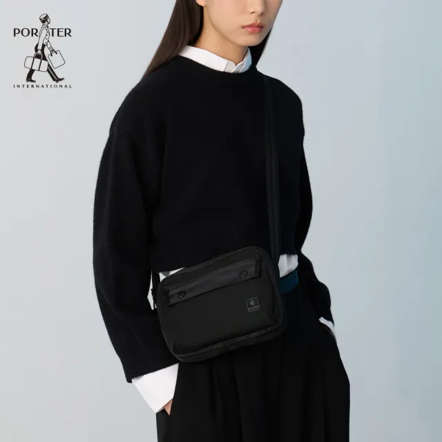 【PORTER INTERNATIONAL】斜槓冒險SLOPE斜背包-S(黑)
