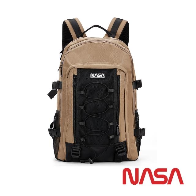 【NASA SPACE】山形機能抽繩雙肩後背包-NA20009(月岩咖)