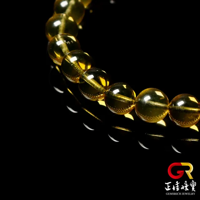 【正佳珠寶】琥珀藍珀 金藍高淨水 6mm 琥珀藍珀手珠｜日本彈力繩