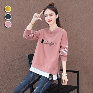 【K.W.】現貨正韓保暖率性假二件式上衣(保暖 上衣 秋冬裝 新品 共3色)