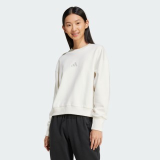 【adidas 愛迪達】運動服 長袖上衣 大學T 衛衣 女上衣 W ALL SZN SWT(IY6748)