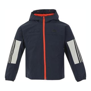 【adidas 愛迪達】外套 童裝 大童 男女童 運動連帽外套 JK CE UB JKT 藍 JN9582