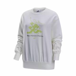 【NIKE 耐吉】長袖上衣 女款 運動 超寬鬆 AS W NSW PHNX FLC OS CREW GCEL 白 HQ4737-133
