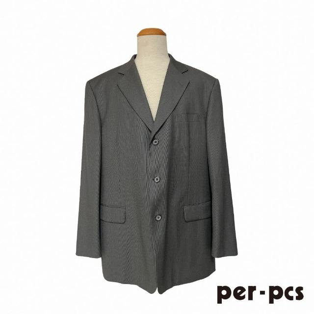 【per-pcs 派彼仕】細格織紋羊毛三釦西裝_灰(802519)