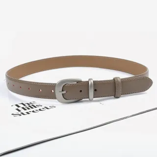 【MoonDy】腰帶 褲帶 女皮帶 精品皮帶 棕色腰帶 銀扣腰帶 真皮皮帶 西裝皮帶 牛皮帶 老錢 