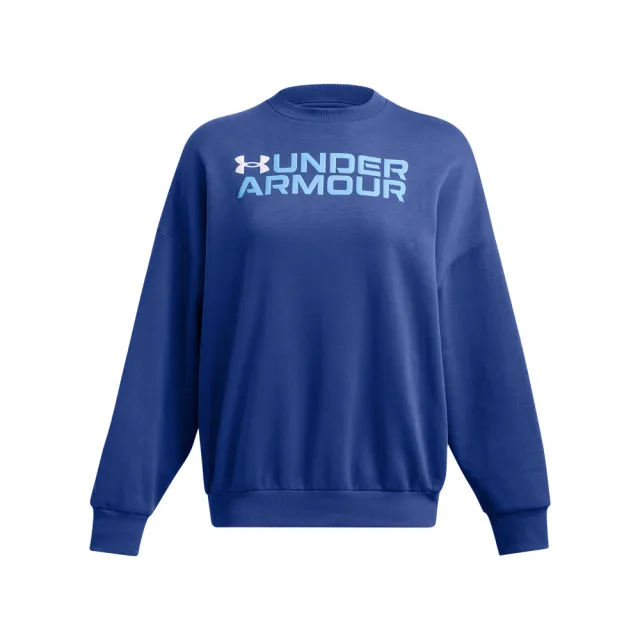 【UNDER ARMOUR】UA 女 Rival Fleece WdmkOS 長袖大學T_1386513-432(藍色)