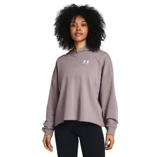 【UNDER ARMOUR】UA 女 Rival Terry OS 長袖帽T 1382736-015(灰藕色)