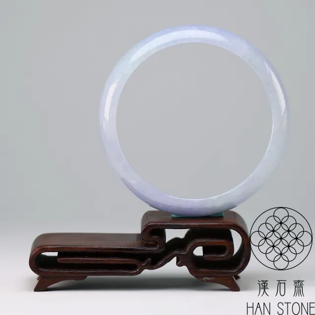 【漢石齋】天然翡翠A貨 手鐲玉鐲 紫羅蘭種飄花(手圍18.1/版寬15.4mm)