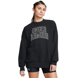 【UNDER ARMOUR】UA官方直營 男女同款  Icon HWT Terry OS 長袖大學T_1386493-001(黑色)