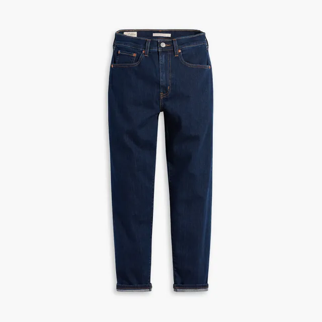 【LEVIS】女款 高腰修身窄管牛仔長褲/深藍染水洗/義大利Candiani頂級赤耳/及踝款/天絲棉 熱賣單品