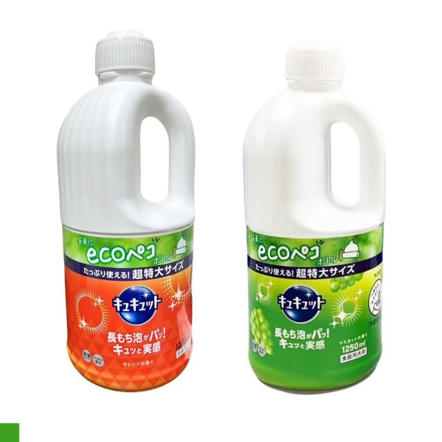 【Kao 花王】日本 KAO 泡沫 潔淨 超濃縮 洗碗精 橙香橘色/白葡萄綠  1250ml(平輸品)