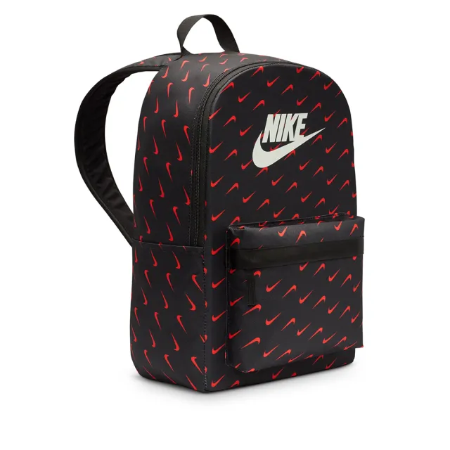 【NIKE 耐吉】後背包 書包 運動包 大容量 NK HERITAGE BKPK - SWOOSH DROP 黑紅 HF6995-010