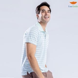 【EverSmile 幸福臺灣】男吸排涼感條紋Polo衫(吸濕排汗、速乾、彈力、動態涼感、機能衣)