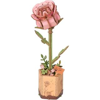 【Robotime】立體木製組裝模型 粉色玫瑰 TW041(DIY)