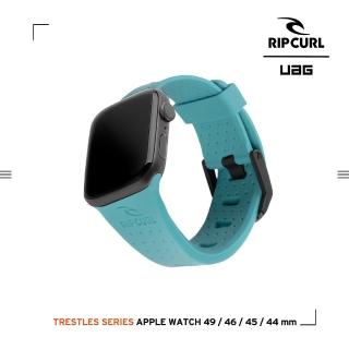 【UAG】X RIP CURL Apple Watch 42/44/45/46/49mm 舒適矽膠運動錶帶-湖水綠(手錶帶)
